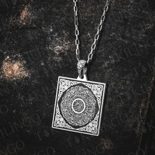 MH-178 925 Ayar Gümüş Inşirah Suresi Işlemeli Dualı Erkek Kolye