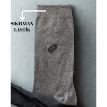 Yumuşak Dokulu Desenli 12'li Ekonomik Paket Gri Erkek Çorap