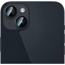 Case World iPhone 14 Uyumlu Alloy Serisi Oleofobik Anti Reflective Kamera Lens Koruyucu Siyah