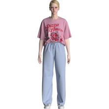 Pizza Amore Grafikli Oversize T-Shirt