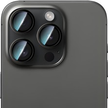 Case World iPhone 16 Pro Uyumlu Sapphire Serisi Anti Reflective Lens Koruyucu Siyah