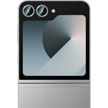 Case World Galaxy Z Flip 6 Uyumlu Alloy Serisi Oleofobik Anti Reflective Kamera Lens Koruyucu Gümüş