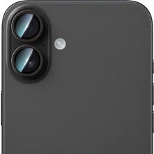Case World iPhone 16 Karbon Fiber Serisi Anti Reflective Ultra Clear Full Kamera Lens Koruyucu Siyah