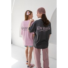 Slow Season Grafikli Oversize T-Shirt