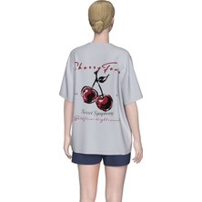 Cherry Forever Grafikli Oversize T-Shirt