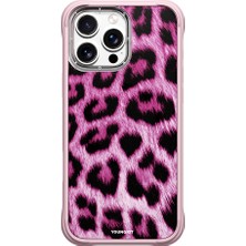 iPhone 16 Pro Max Uyumlu Kılıf M-Safe Şarj Özellikli Youngkit Leopard Serisi Kapak Pembe