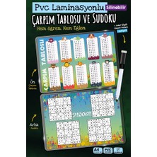 Kalemli A4 Çarpım Tablosu Sudoku  A4 Yaz Sil Pvc Kaplı-Kalem HEDIYELI-T1465