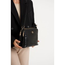 1329 Kadın 4 Bölmeli Suni Deri Ayarlanabilir Çapraz Askılı  Postacı Omuz Çantası