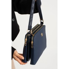 1329 Kadın 4 Bölmeli Suni Deri Ayarlanabilir Çapraz Askılı  Postacı Omuz Çantası