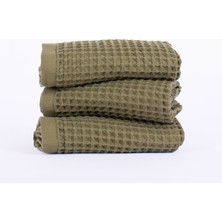 Püskül Lüks Waffle El Havlusu Seti 3 Adet, 40X80CM 100% Pamuk Yüksek Kaliteli Çabuk Kuruyan Waffle Havl