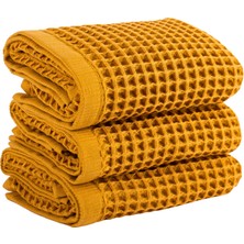 Püskül Lüks Waffle El Havlusu Seti 3 Adet, 40X80CM 100% Pamuk Yüksek Kaliteli Çabuk Kuruyan Waffle Havl