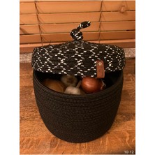 Çok Amaçlı Organizer Sepet, Banyo ve Mutfak, 25X15, Siyah, Çift Renk Kapaklı