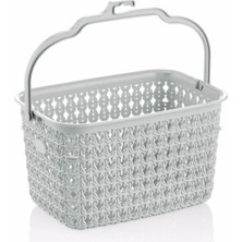 Örgü Desenli Beyaz Plastik Mandal Sepeti, Şık ve Kullanışlı Ev Düzenleyici