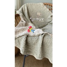 %100 Pamuk Müslin Bebek Örtüsü Çağla Yeşili 90X110 - Çağla Yeşili