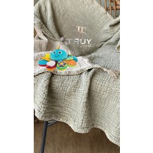 %100 Pamuk Müslin Bebek Örtüsü Çağla Yeşili 90X110 - Çağla Yeşili