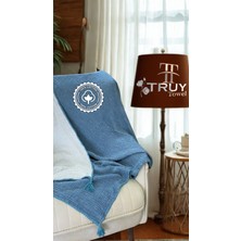 %100 Pamuk Müslin Tv Battaniyesi Indigo Mavi 120X200 - Indigo Mavi
