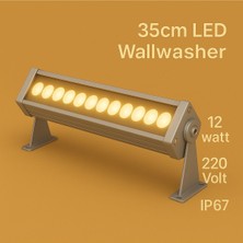 35CM 12W LED Wallwasher Günışığı 3000K | Dış Cephe, Minare, Bahçe Aydınlatma | Iç-Dış Kullanım IP65