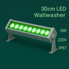 30CM 9W LED Wallwasher Yeşil | Dış Cephe, Minare, Bahçe Aydınlatma | Iç-Dış Kullanım IP65