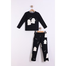 Hayeletli Unisex 2'li Alt Üst Pijama Takımı