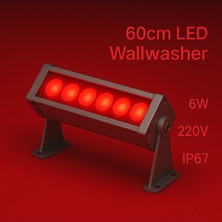 20CM 6W LED Wallwasher Kırmızı | Dış Cephe, Minare, Bahçe Aydınlatma | Iç-Dış Kullanım IP65