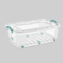 4'lü Poly Time Tekerlekli Saklama Kabı, 40 Lt, Beyaz, Pratik ve Şık Depolama Çözümü