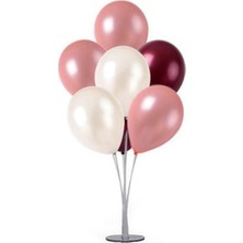 Teknotrust Turuncu 7 Li Balon Standı 75 Cm, Masa ve Yer Dekorasyonu Için Balon Tutucu