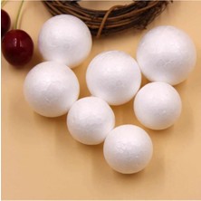 Teknotrust Beyaz 4cm Yuvarlak Köpük Top 5'li Set, Hafif ve Dayanıklı Dekorasyon Malzemesi