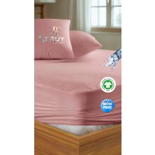 Mikro Sıvı Geçirmez Battal Boy Yatak Alezi Pudra 220X200