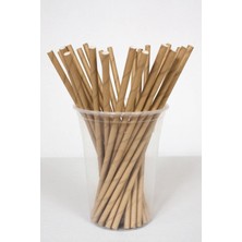 Teknotrust Pembe Metalize Kağıt Pipet 22 cm 25'li Natural Şık ve Kullanışlı