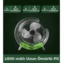 Masaüstü Vantilatör 3 Kademeli LED Işıklı Döner Başlıklı Taşınabilir Fan