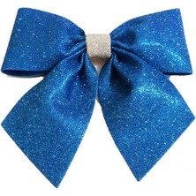 Büyük Boy Simli Fiyonk, 25X25 Cm, Mavi, Şık ve Zarif Dekoratif Aksesuar