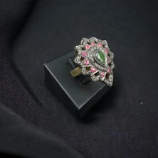 Yakut, Zümrüt ve Elmas Taşlarından Gümüş Yüzük