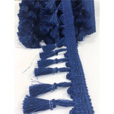 Teknotrust Lacivert Topuzlu Saçak Püskül, 1 Metre, En 7 Cm, Şık ve  Dekoratif Malzeme