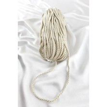 Teknotrust Krem Renkli Dekoratif Şerit Kordon 8 mm 10 Metre, Partilere ve Dekorasyona Uygun