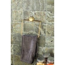 Yapışkanlı Kare Altın Renkli Banyo Havluluk Askısı ve Düzenleyici