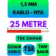 Öznur 1,5 mm Nya Kablo Metre Seçenekli (Kırmızı)