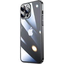 iPhone 14 Pro Max Uyumlu Sert Pc Renkli Çerçeveli Tknc Riksos Kapak-Siyah