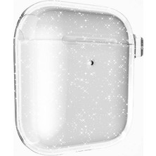 Airpods Uyumlu Tknc Allstar Airbag 32 Parlayan Simli Saydam Renkli Kılıf-Şeffaf