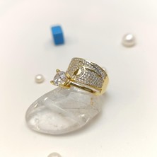 Bitişik Alyans Tek Taşlı Yüzük 14 Ayar Altın Hd Videolu