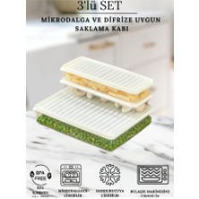 Vıtabox Buzdolabı ve Mikrodalga Saklama Kabı / Organizeri Beyaz 3 Adet (1x 2800ML- 2x 1000ML)