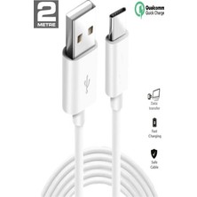 Samsung Galaxy Note 20 Ultra uyumlu Hızlı Şarj ve Data Kablosu 2.1 Amper 2 Metre 
