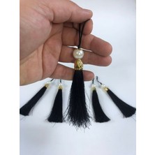 Teknotrust Siyah ve Altın Detaylı 5'li Püskül, 12 Cm, Şık ve Zarif Dekoratif Malzeme