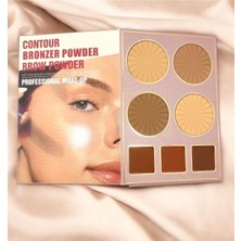 Makyaj Kitabı 5'li Palet Seti – Göz Farı, Ruj, Highlighter, Allık,