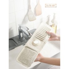 Su Tutucu Musluk Matı Mutfak Banyo Için Koruyucu Musluk Lavabo Bulaşık Süngeri Matı
