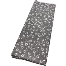 Angel Çanta Aksesuar 120X50 cm Pamuklu Astarlık Kumaş Gri  Çıtır Çiçek Desen
