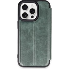 Emos Avm iPhone 14 Pro Kılıf Flip Cover - Koyu Yeşil