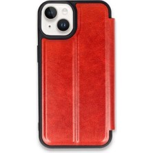 Emos Avm iPhone 15 Kılıf Flip Cover - Kırmızı