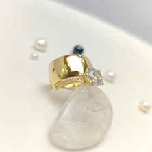 Bitişik Alyans Tek Taşlı Yüzük 14 Ayar Altın Hd Videolu