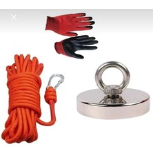 Magnet Fishing Halatlı Eldivenli Neodyum Pot Mıknatıs Seti 80MM Büyük Kancalı Mıknatıs Balıkçılığı