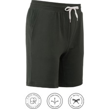 Elemge Pamuklu Erkek Haki Casual Şort 2 Iplik Yan Cepli Bağcıklı Regular Fit Boru Paça Günlük Bermuda
